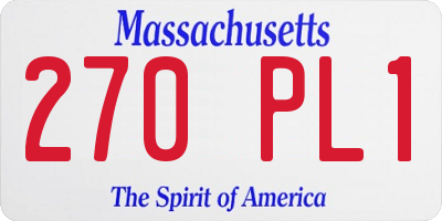 MA license plate 270PL1
