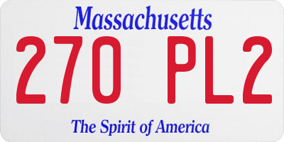 MA license plate 270PL2