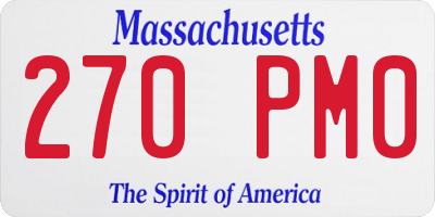 MA license plate 270PM0