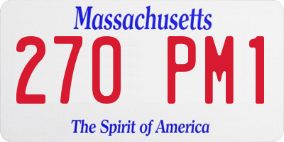 MA license plate 270PM1