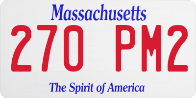 MA license plate 270PM2