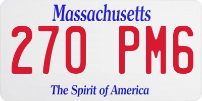 MA license plate 270PM6