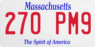 MA license plate 270PM9
