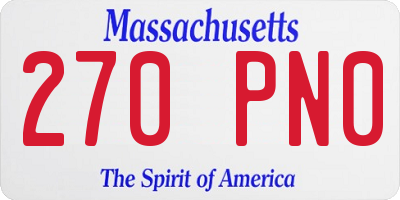 MA license plate 270PN0
