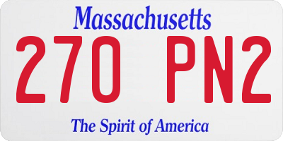 MA license plate 270PN2