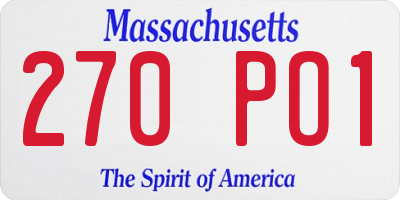 MA license plate 270PO1