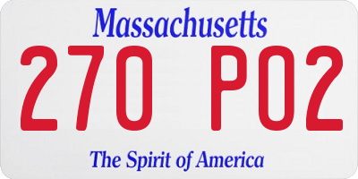MA license plate 270PO2