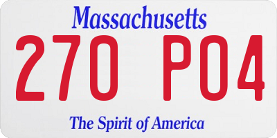 MA license plate 270PO4