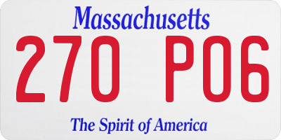 MA license plate 270PO6