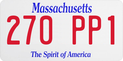 MA license plate 270PP1