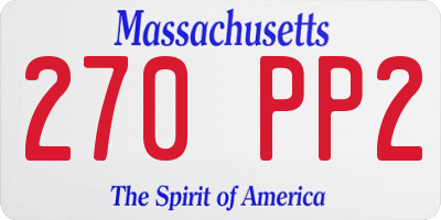 MA license plate 270PP2