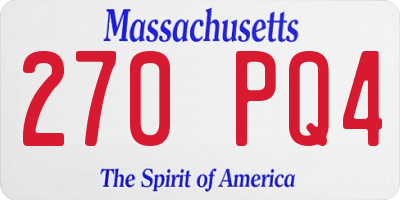 MA license plate 270PQ4