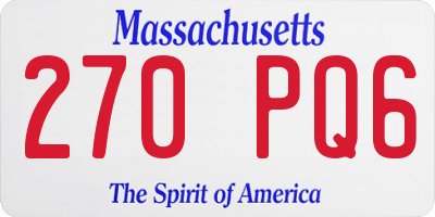 MA license plate 270PQ6