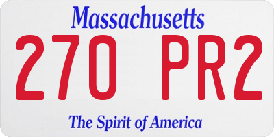 MA license plate 270PR2