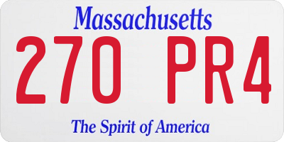 MA license plate 270PR4