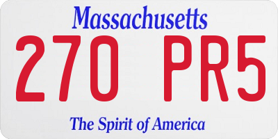 MA license plate 270PR5