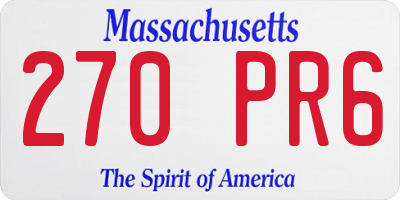MA license plate 270PR6