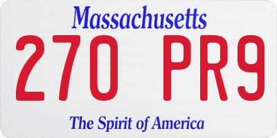 MA license plate 270PR9