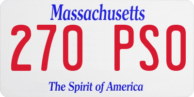 MA license plate 270PS0