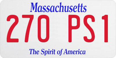 MA license plate 270PS1