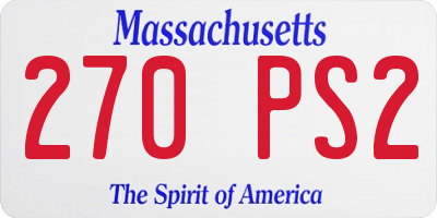 MA license plate 270PS2