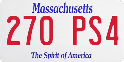 MA license plate 270PS4