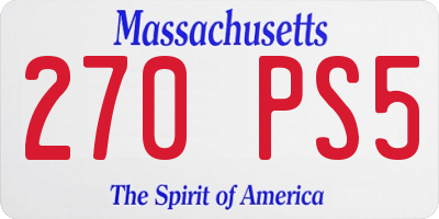 MA license plate 270PS5