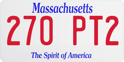 MA license plate 270PT2
