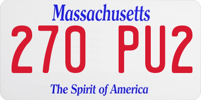 MA license plate 270PU2