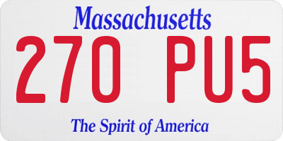 MA license plate 270PU5