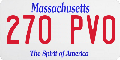 MA license plate 270PV0