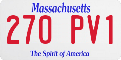 MA license plate 270PV1