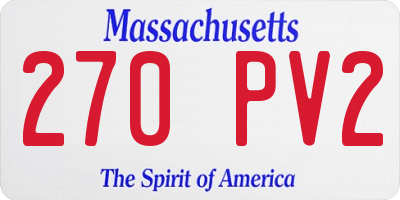 MA license plate 270PV2