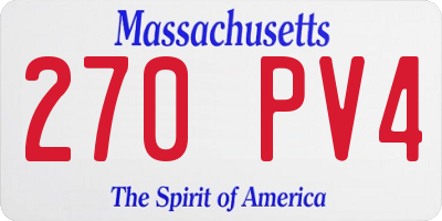 MA license plate 270PV4