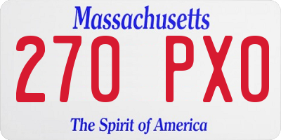 MA license plate 270PX0