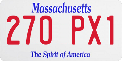MA license plate 270PX1