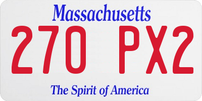 MA license plate 270PX2