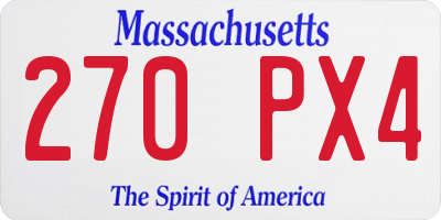 MA license plate 270PX4
