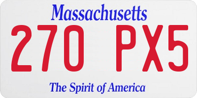 MA license plate 270PX5