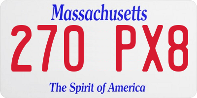 MA license plate 270PX8
