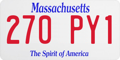 MA license plate 270PY1