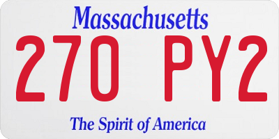 MA license plate 270PY2