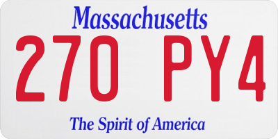 MA license plate 270PY4