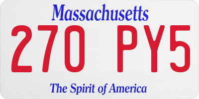 MA license plate 270PY5