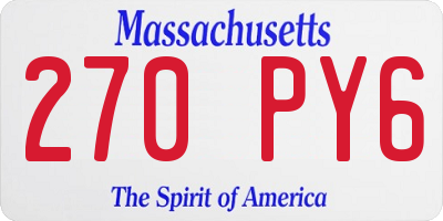 MA license plate 270PY6