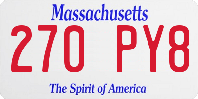 MA license plate 270PY8