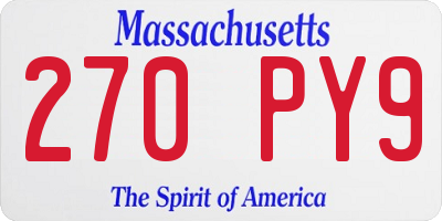 MA license plate 270PY9