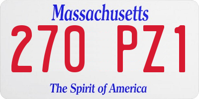 MA license plate 270PZ1
