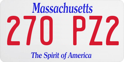 MA license plate 270PZ2