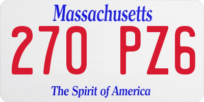 MA license plate 270PZ6